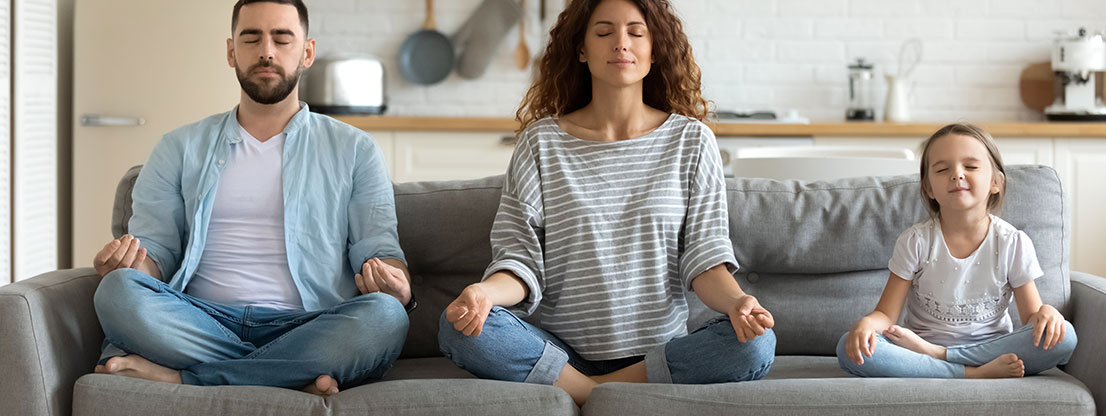 Family, Meditation together 