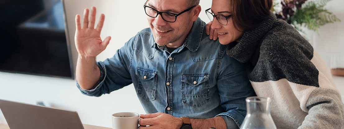 Couple in the video conference - Digital closeness