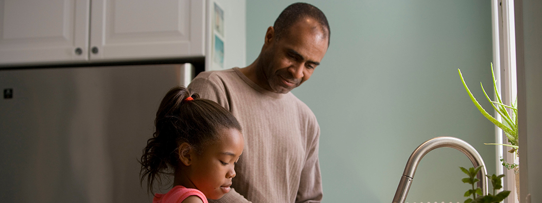 Man supports daughter