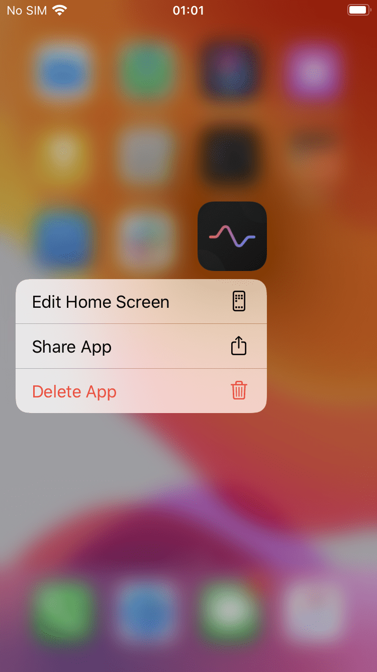 Delete App Screen