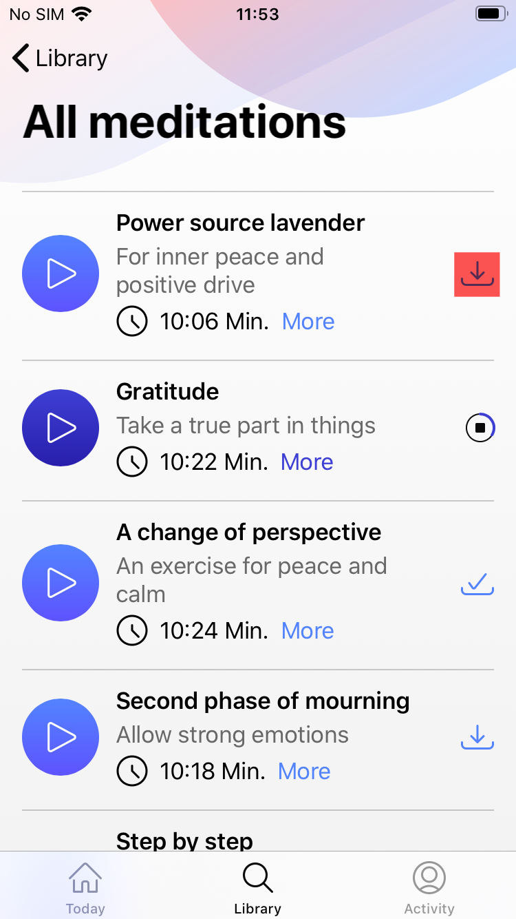 FAQ - frequently asked questions: Downloadbutton Meditation