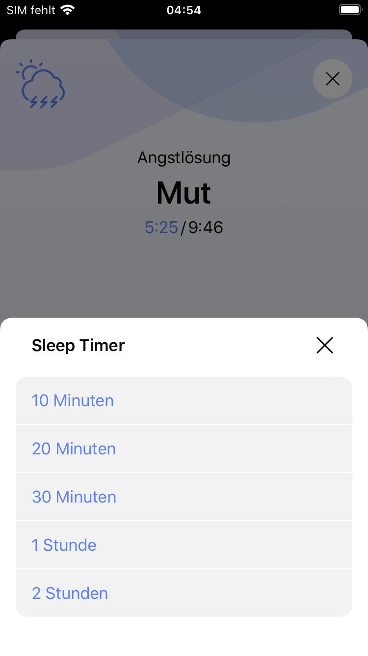 FAQ - häufig gestellte Fragen: Wähle im Sleep Timer eine Zeit aus