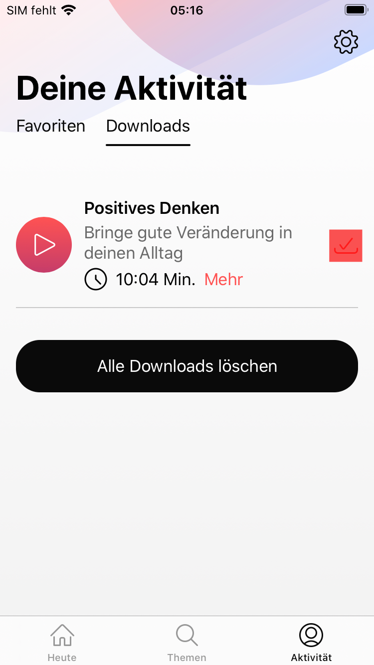 FAQ - häufig gestellte Fragen: Downloads in der App