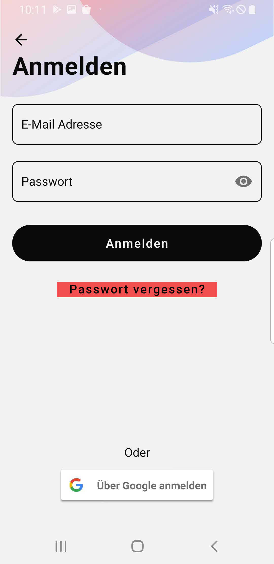 Passwort vergessen Android