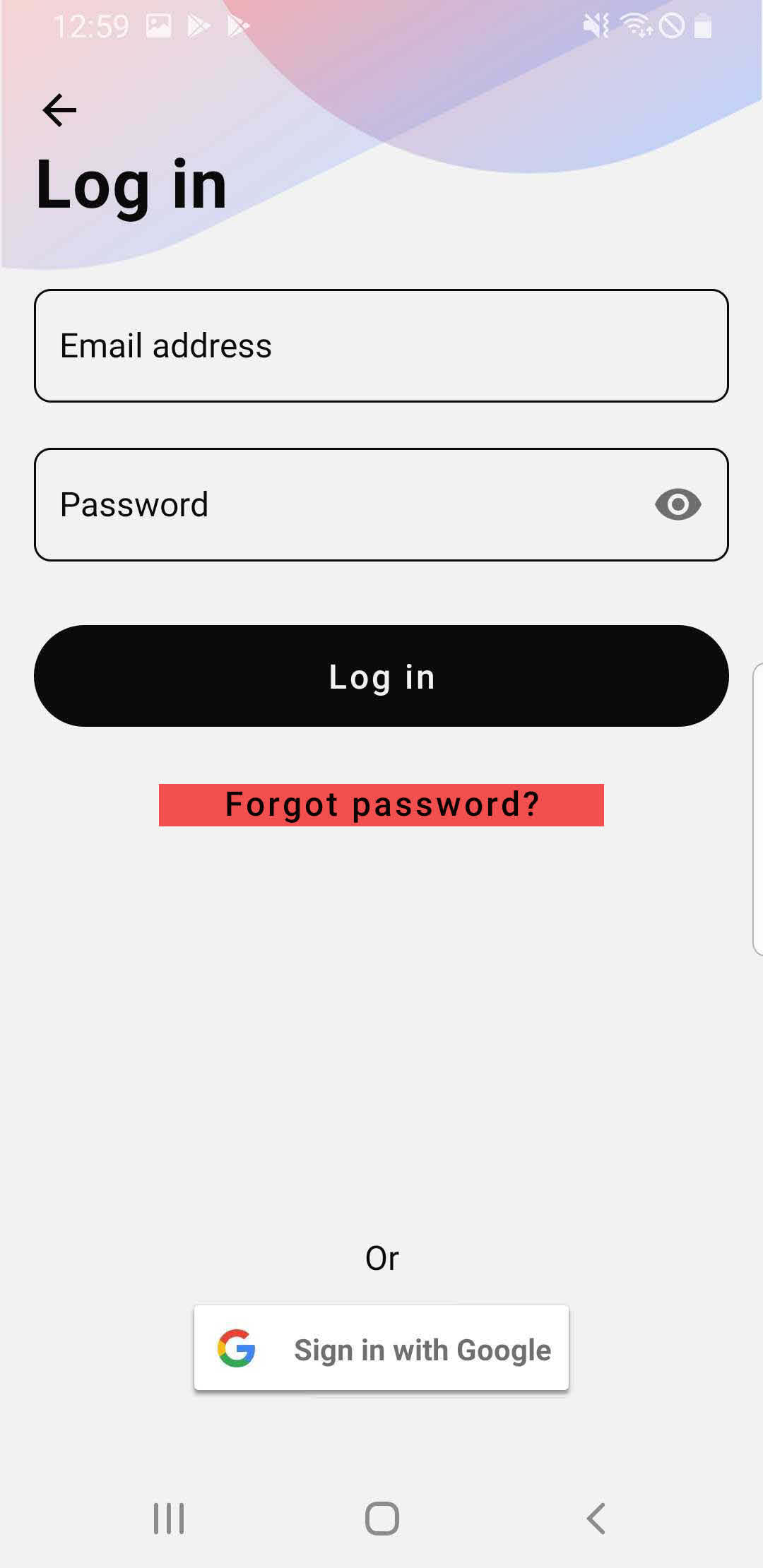 Forgot password screen sonamedic
