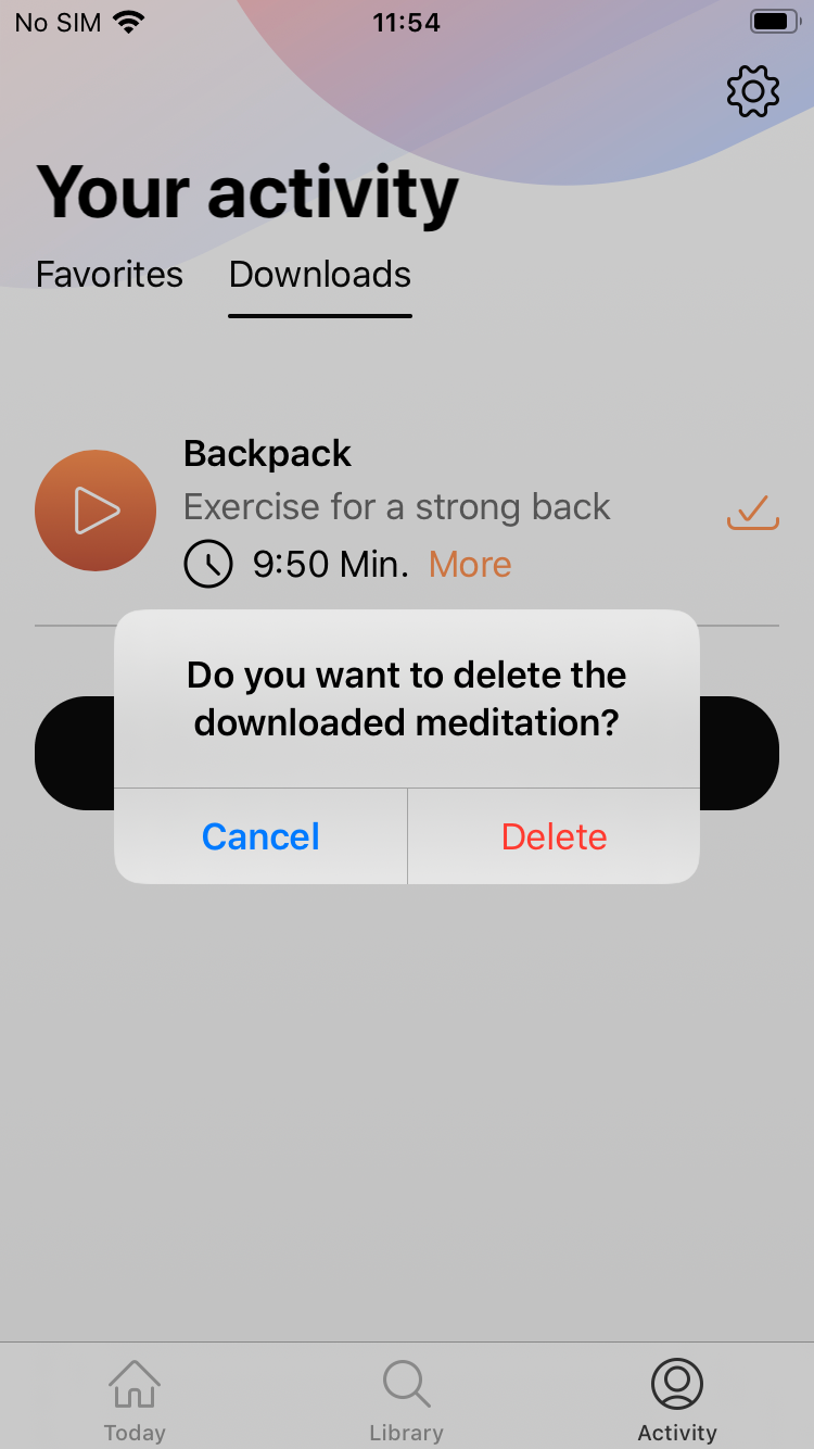 FAQ - frequently asked questions: Delete Meditation Screen