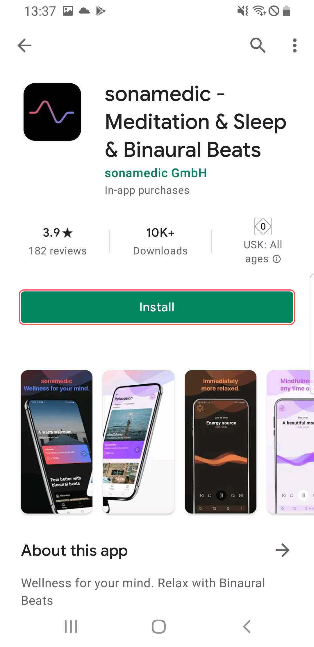 FAQ - frequently asked questions: Install sonamedic from Google Play Store